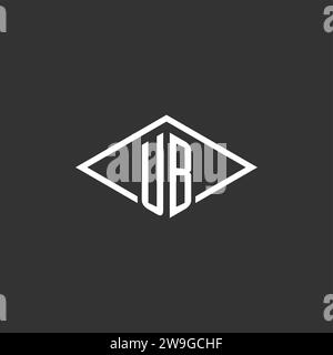 Initials UB logo monogram with simple diamond line style design vector graphic Stock Vector