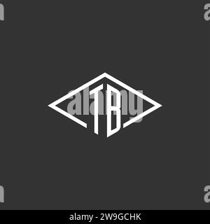 Initials TB logo monogram with simple diamond line style design vector graphic Stock Vector