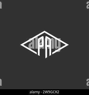 Initials PA logo monogram with simple diamond line style design vector graphic Stock Vector