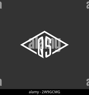 Initials QS logo monogram with simple diamond line style design vector graphic Stock Vector