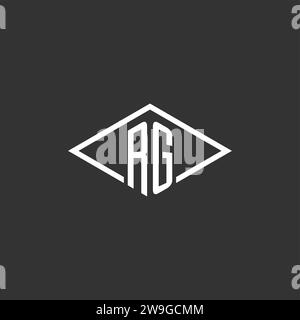 Initials RG logo monogram with simple diamond line style design vector graphic Stock Vector