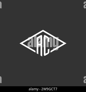 Initials RC logo monogram with simple diamond line style design vector graphic Stock Vector