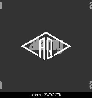 Initials RQ logo monogram with simple diamond line style design vector graphic Stock Vector