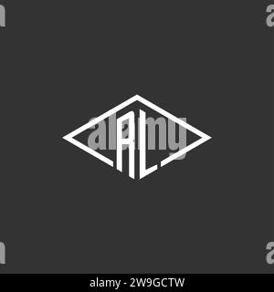 Initials RL logo monogram with simple diamond line style design vector graphic Stock Vector