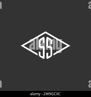 Initials SS logo monogram with simple diamond line style design vector graphic Stock Vector