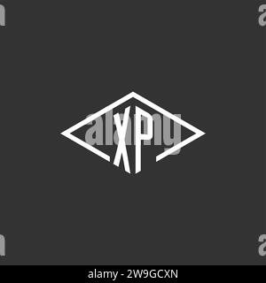 Initials XP logo monogram with simple diamond line style design vector graphic Stock Vector