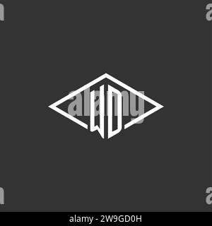 Initials WD logo monogram with simple diamond line style design vector graphic Stock Vector