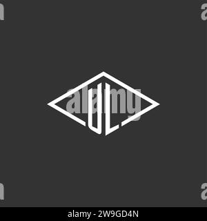 Initials UL logo monogram with simple diamond line style design vector graphic Stock Vector