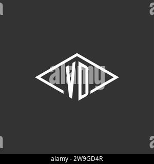 Initials VD logo monogram with simple diamond line style design vector graphic Stock Vector