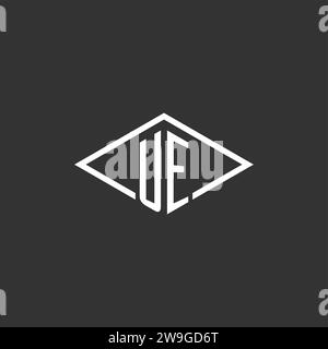 Initials UE logo monogram with simple diamond line style design vector graphic Stock Vector