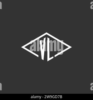 Initials VL logo monogram with simple diamond line style design vector graphic Stock Vector
