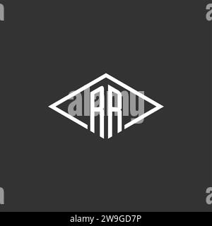 Initials RR logo monogram with simple diamond line style design vector graphic Stock Vector
