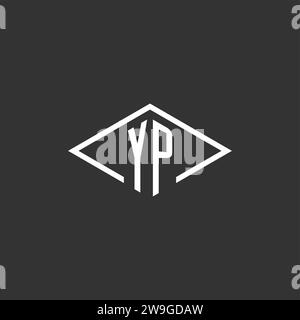 Initials YP logo monogram with simple diamond line style design vector graphic Stock Vector