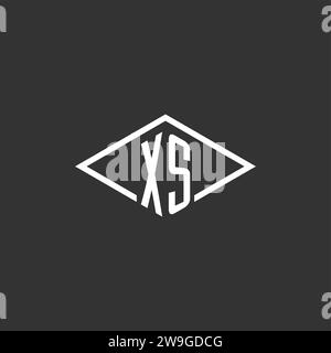 Initials XS logo monogram with simple diamond line style design vector graphic Stock Vector
