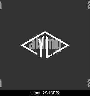 Initials YL logo monogram with simple diamond line style design vector graphic Stock Vector