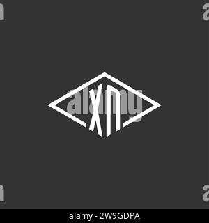 Initials XN logo monogram with simple diamond line style design vector graphic Stock Vector
