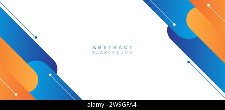 geometric blue orange background vector. abstract geometric background vector illustration Stock Vector