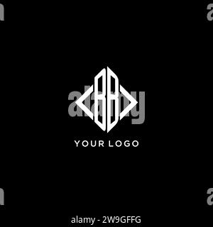 BB initial monogram with rhombus shape logo design ideas Stock Vector