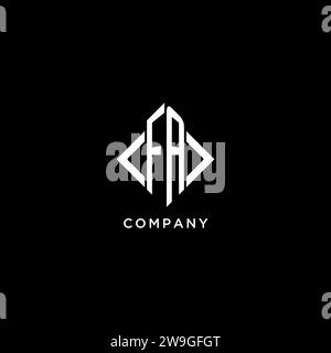 FA initial monogram with rhombus shape logo design ideas Stock Vector