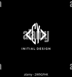 CY initial monogram with rhombus shape logo design ideas Stock Vector