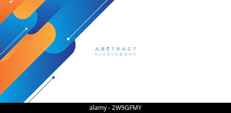 geometric blue orange background vector. abstract geometric background vector illustration Stock Vector