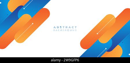 geometric blue orange background vector. abstract geometric background vector illustration Stock Vector