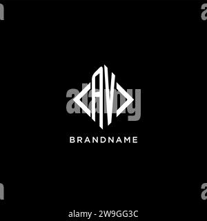 AV initial monogram with rhombus shape logo design ideas Stock Vector
