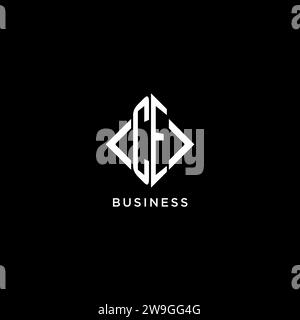 CE initial monogram with rhombus shape logo design ideas Stock Vector