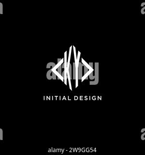 KY initial monogram with rhombus shape logo design ideas Stock Vector