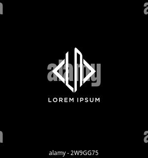 LN initial monogram with rhombus shape logo design ideas Stock Vector