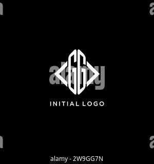 GG initial monogram with rhombus shape logo design ideas Stock Vector