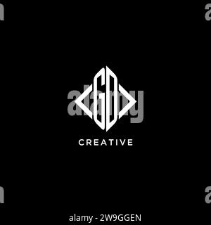 GD initial monogram with rhombus shape logo design ideas Stock Vector