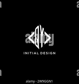 QY initial monogram with rhombus shape logo design ideas Stock Vector