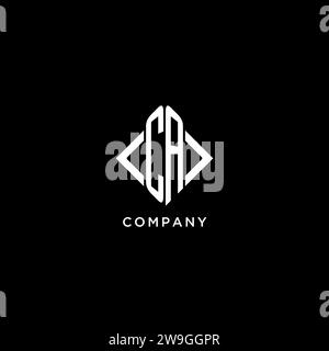 CA initial monogram with rhombus shape logo design ideas Stock Vector