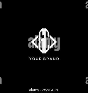 GC initial monogram with rhombus shape logo design ideas Stock Vector