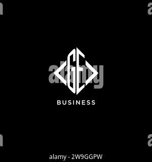 GE initial monogram with rhombus shape logo design ideas Stock Vector