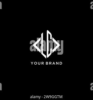 LC initial monogram with rhombus shape logo design ideas Stock Vector