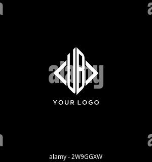 UB initial monogram with rhombus shape logo design ideas Stock Vector