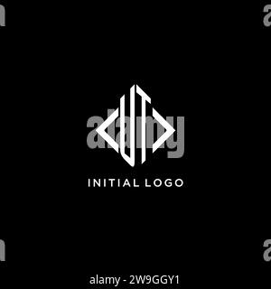 UT initial monogram with rhombus shape logo design ideas Stock Vector