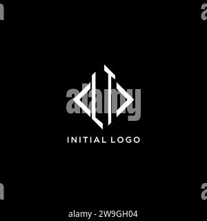 LT initial monogram with rhombus shape logo design ideas Stock Vector