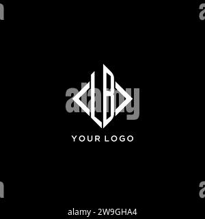 LB initial monogram with rhombus shape logo design ideas Stock Vector