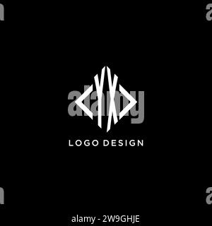 YX initial monogram with rhombus shape logo design ideas Stock Vector