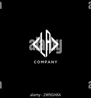 LA initial monogram with rhombus shape logo design ideas Stock Vector