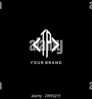 TP initial monogram with rhombus shape logo design ideas Stock Vector