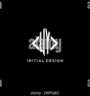 WY initial monogram with rhombus shape logo design ideas Stock Vector