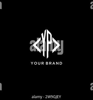 YP initial monogram with rhombus shape logo design ideas Stock Vector