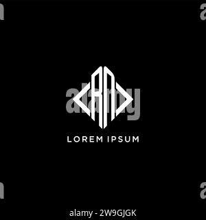 RN initial monogram with rhombus shape logo design ideas Stock Vector