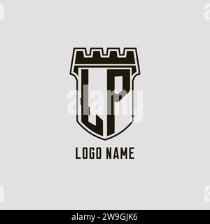 LP Monogram logo letter with building shape style design isolated on ...