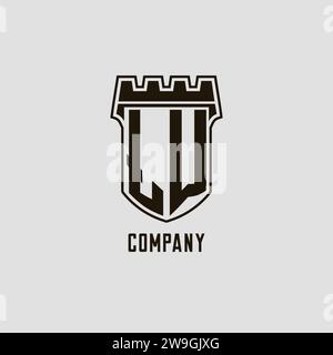 LW Logo monogram letter with shield shape design template Stock Vector ...