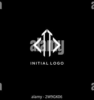 TT initial monogram with rhombus shape logo design ideas Stock Vector